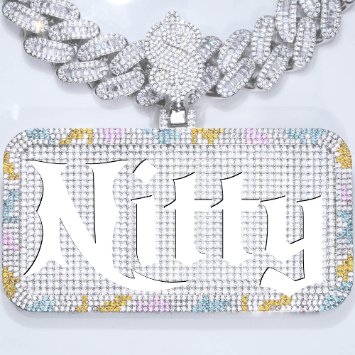 CUSTOM LETTER NECKLACE 3D COLORFUL SQUARE