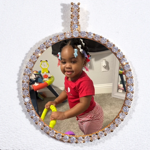 LARGE 3D CIRCLE CUSTOM PICTURE PENDANT