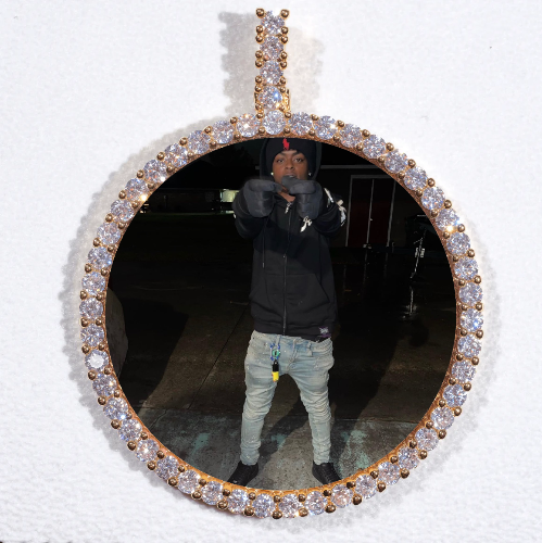LARGE 3D CIRCLE CUSTOM PICTURE PENDANT