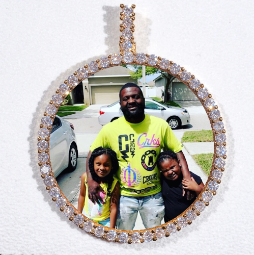 LARGE 3D CIRCLE CUSTOM PICTURE PENDANT