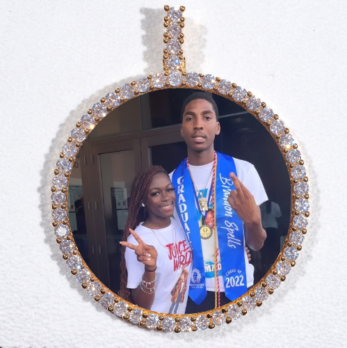 LARGE 3D CIRCLE CUSTOM PICTURE PENDANT