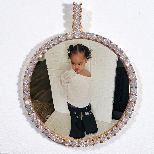 LARGE 3D CIRCLE CUSTOM PICTURE PENDANT