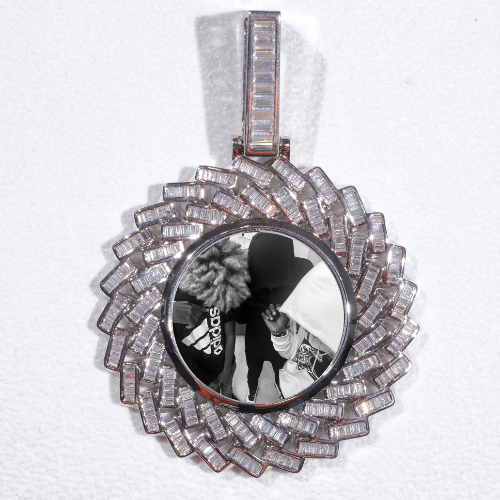 Large 3D Baguette Custom Picture Pendant