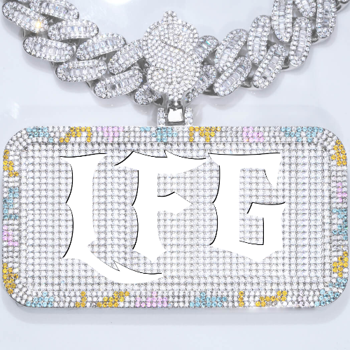 CUSTOM LETTER NECKLACE 3D COLORFUL SQUARE