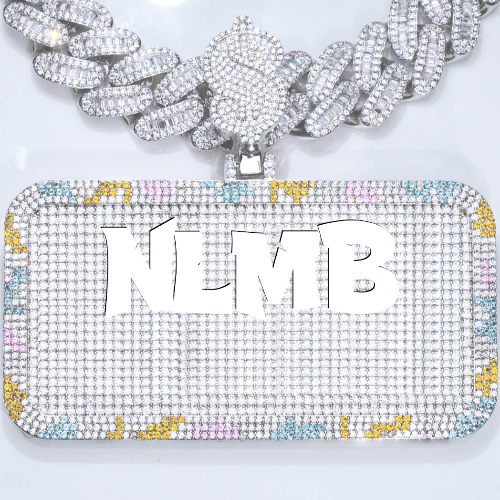 CUSTOM LETTER NECKLACE 3D COLORFUL SQUARE