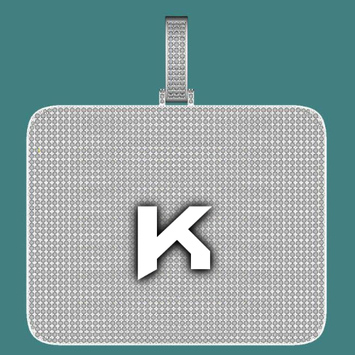 CUSTOM LETTER NECKLACE 3D BIG SQUARE