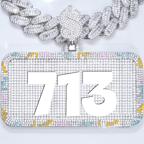 CUSTOM LETTER NECKLACE 3D COLORFUL SQUARE