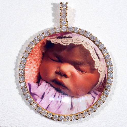 LARGE 3D CIRCLE CUSTOM PICTURE PENDANT
