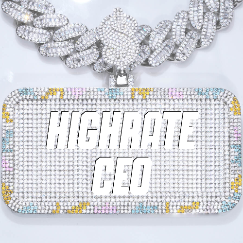 CUSTOM LETTER NECKLACE 3D COLORFUL SQUARE