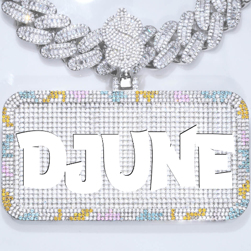 CUSTOM LETTER NECKLACE 3D COLORFUL SQUARE