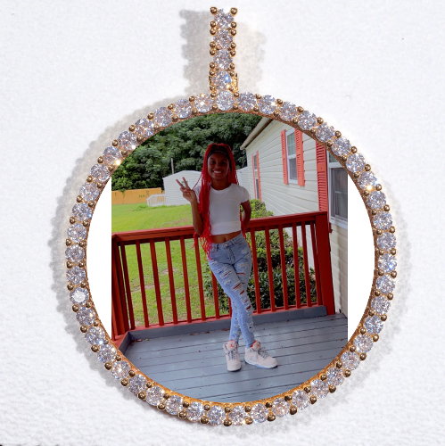 LARGE 3D CIRCLE CUSTOM PICTURE PENDANT