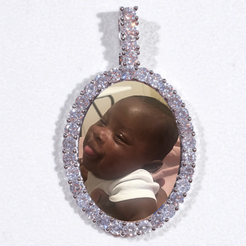Large 3D Oval Custom Picture Pendant