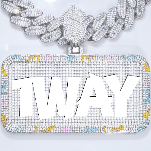 CUSTOM LETTER NECKLACE 3D COLORFUL SQUARE