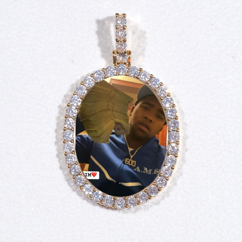 3D Oval Custom Picture Pendant