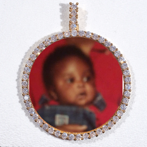 LARGE 3D CIRCLE CUSTOM PICTURE PENDANT