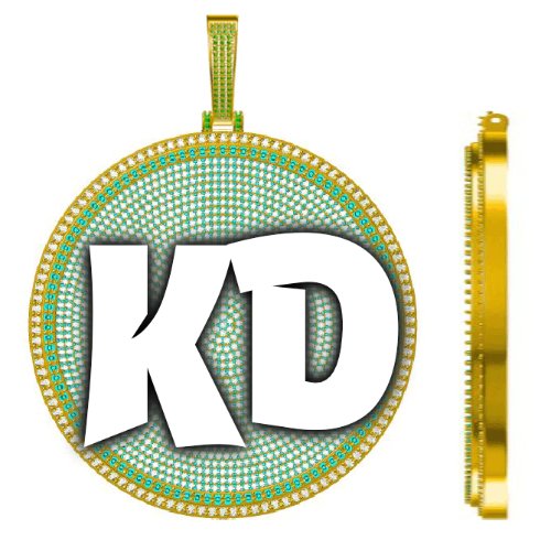 CUSTOM LETTER NECKLACE 3D BIG DISC