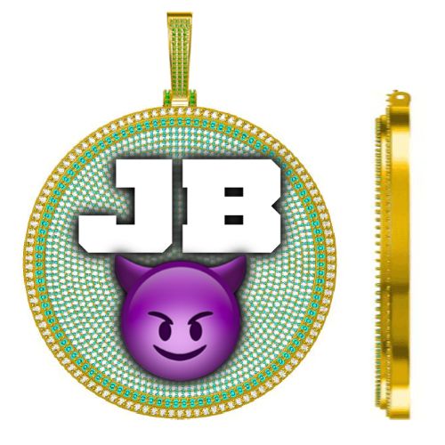 CUSTOM LETTER NECKLACE 3D BIG DISC