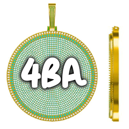 CUSTOM LETTER NECKLACE 3D BIG DISC