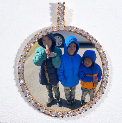 LARGE 3D CIRCLE CUSTOM PICTURE PENDANT