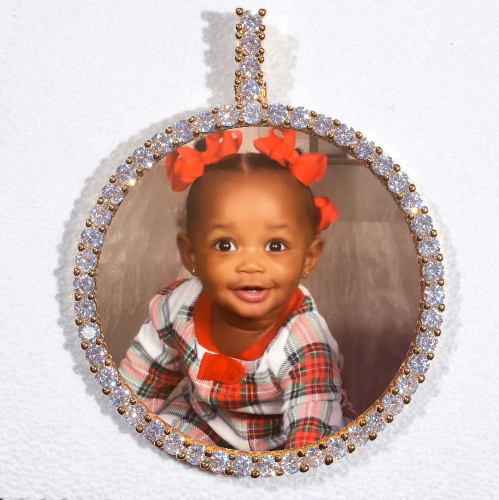LARGE 3D CIRCLE CUSTOM PICTURE PENDANT