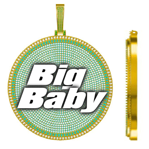 CUSTOM LETTER NECKLACE 3D BIG DISC