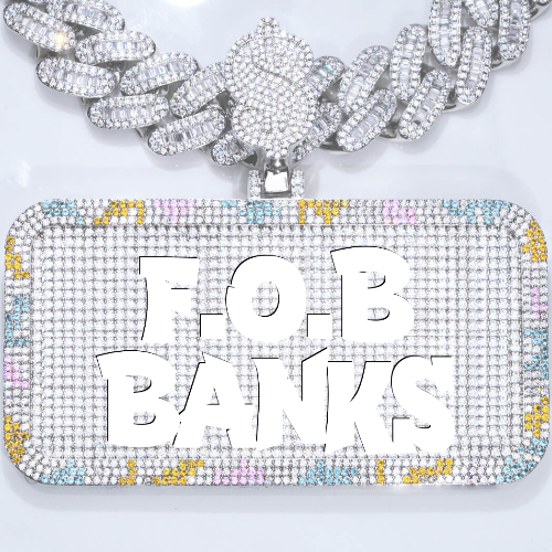 CUSTOM LETTER NECKLACE 3D COLORFUL SQUARE