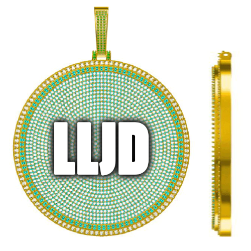 CUSTOM LETTER NECKLACE 3D BIG DISC
