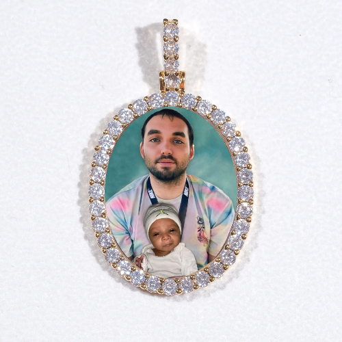 3D Oval Custom Picture Pendant