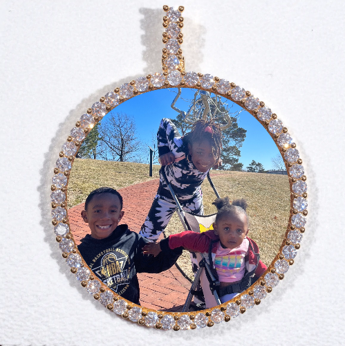 LARGE 3D CIRCLE CUSTOM PICTURE PENDANT