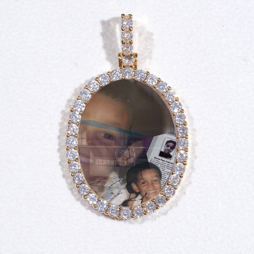 3D Oval Custom Picture Pendant