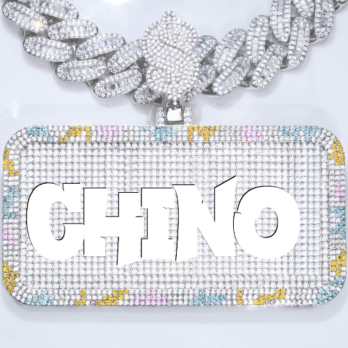 CUSTOM LETTER NECKLACE 3D COLORFUL SQUARE