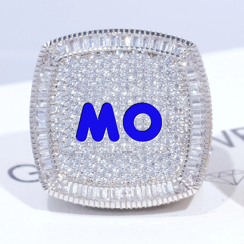 CUSTOM LETTER 3D ICED RING