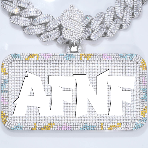 CUSTOM LETTER NECKLACE 3D COLORFUL SQUARE