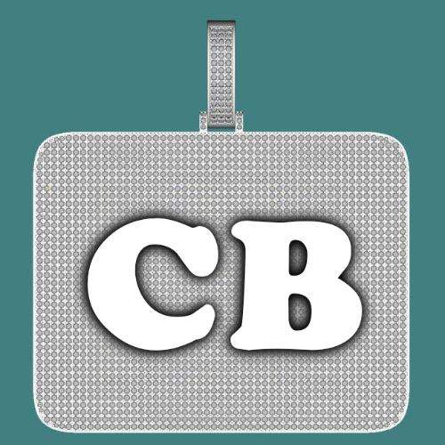 CUSTOM LETTER NECKLACE 3D BIG SQUARE