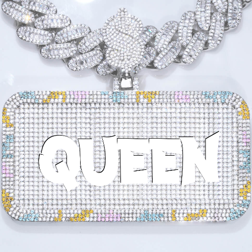CUSTOM LETTER NECKLACE 3D COLORFUL SQUARE