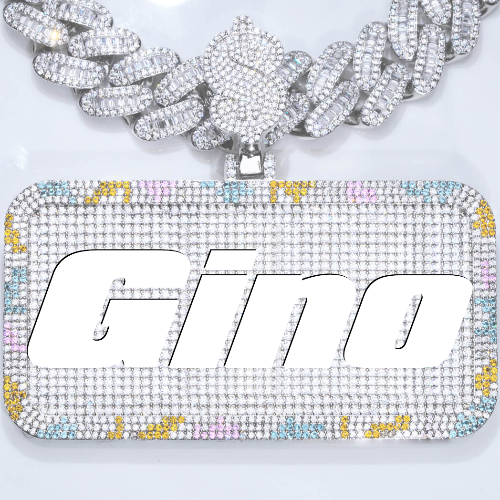 CUSTOM LETTER NECKLACE 3D COLORFUL SQUARE