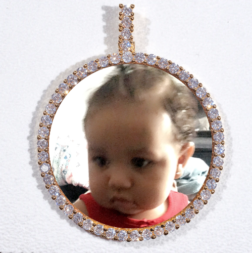 LARGE 3D CIRCLE CUSTOM PICTURE PENDANT