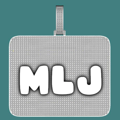CUSTOM LETTER NECKLACE 3D BIG SQUARE