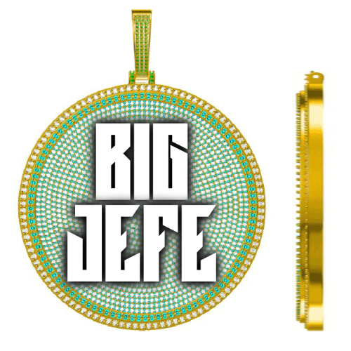 CUSTOM LETTER NECKLACE 3D BIG DISC