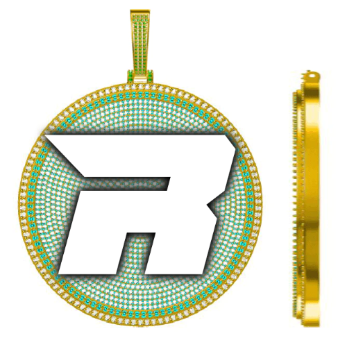 CUSTOM LETTER NECKLACE 3D BIG DISC