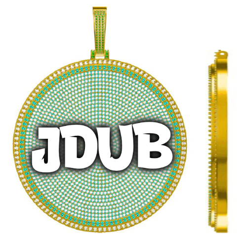 CUSTOM LETTER NECKLACE 3D BIG DISC