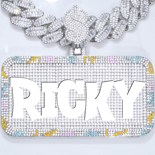 CUSTOM LETTER NECKLACE 3D COLORFUL SQUARE