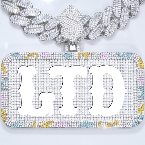 CUSTOM LETTER NECKLACE 3D COLORFUL SQUARE