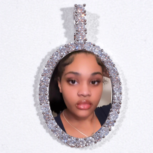 Large 3D Oval Custom Picture Pendant