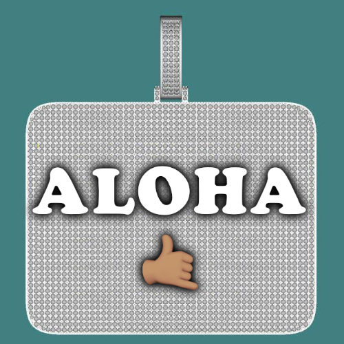 CUSTOM LETTER NECKLACE 3D BIG SQUARE