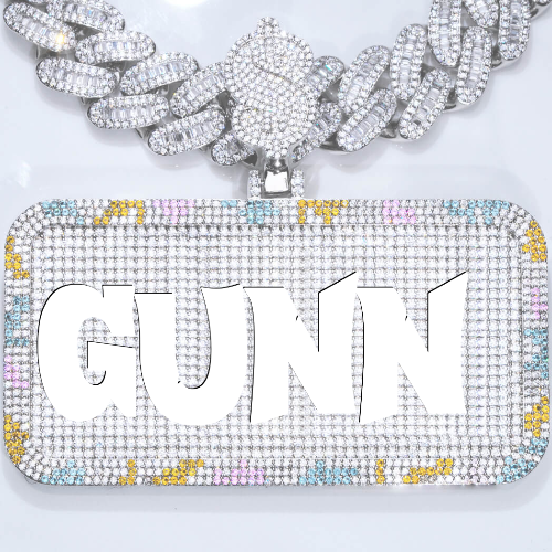 CUSTOM LETTER NECKLACE 3D COLORFUL SQUARE