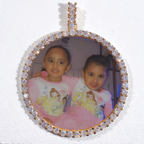 LARGE 3D CIRCLE CUSTOM PICTURE PENDANT