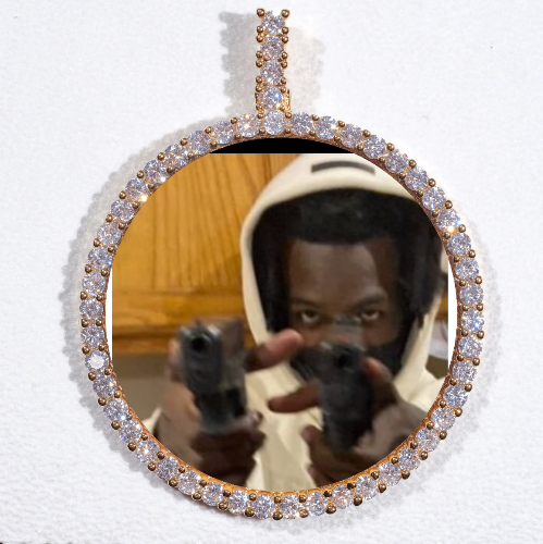 LARGE 3D CIRCLE CUSTOM PICTURE PENDANT