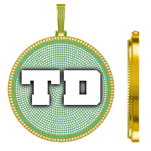 CUSTOM LETTER NECKLACE 3D BIG DISC