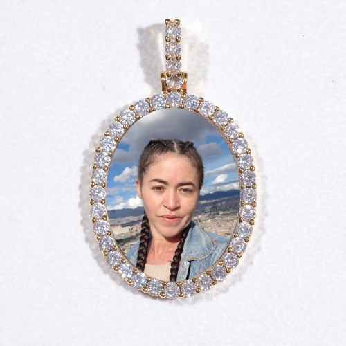 3D Oval Custom Picture Pendant